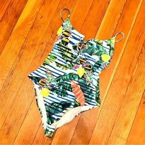 Red Carter Shore Club Juliette Maillot One Piece Swimsuit Size M (8)